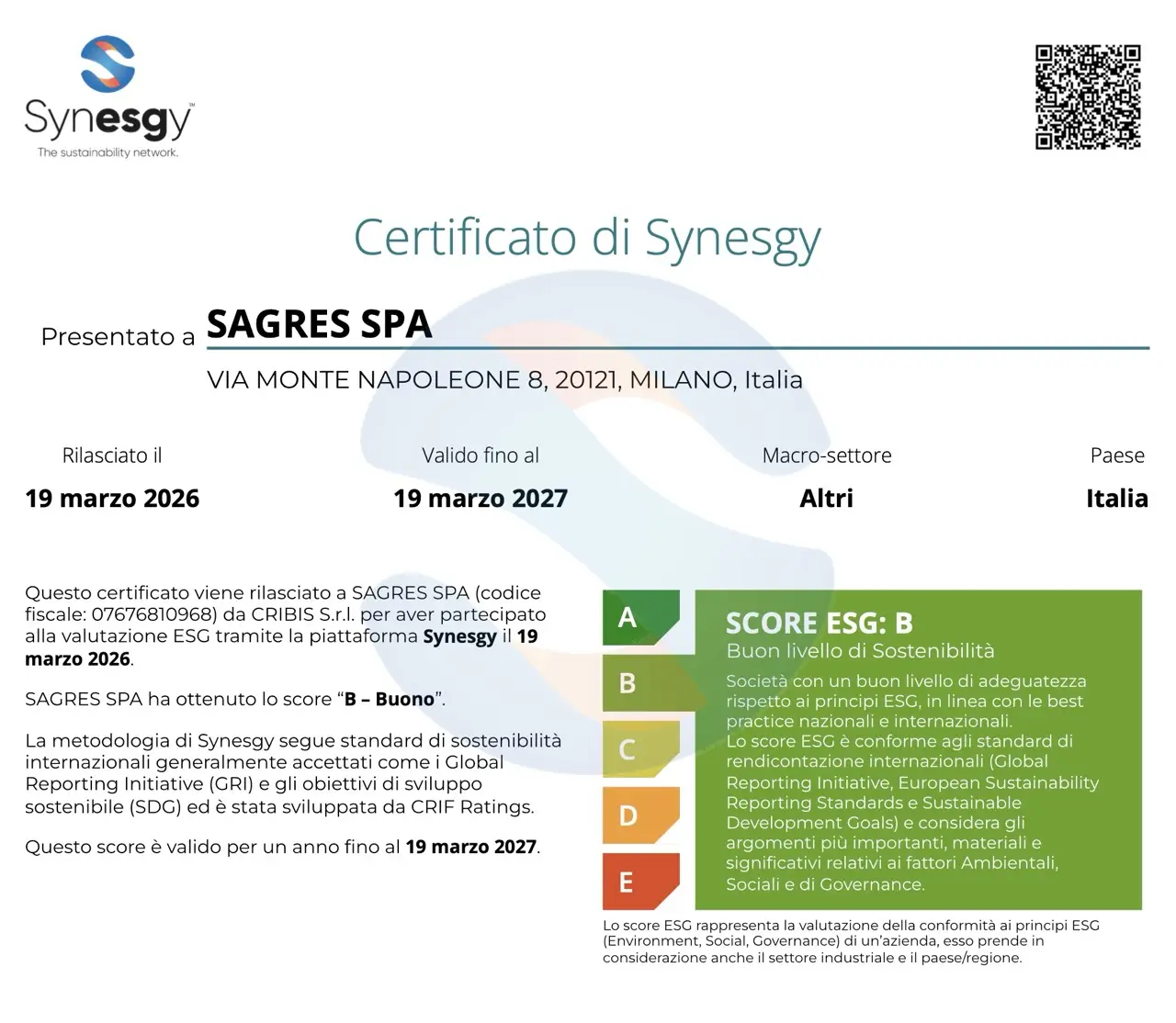 certificazione ESG Synesgy